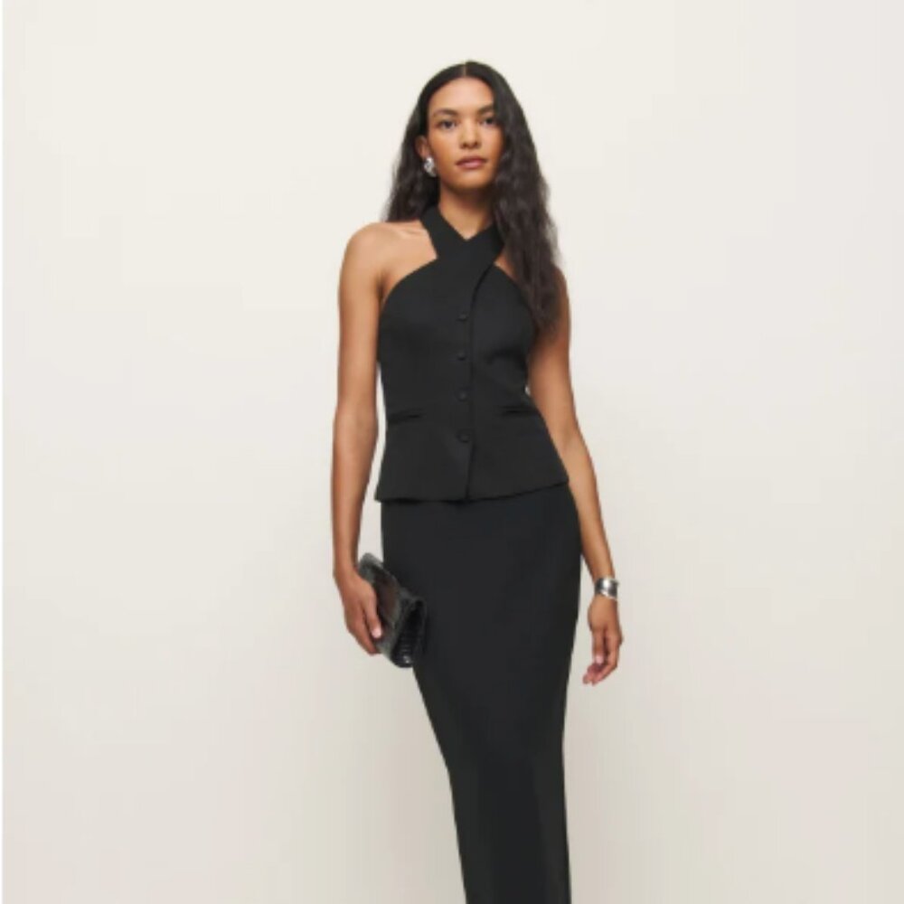 Reformation Tate Top Black Size 0 NWT